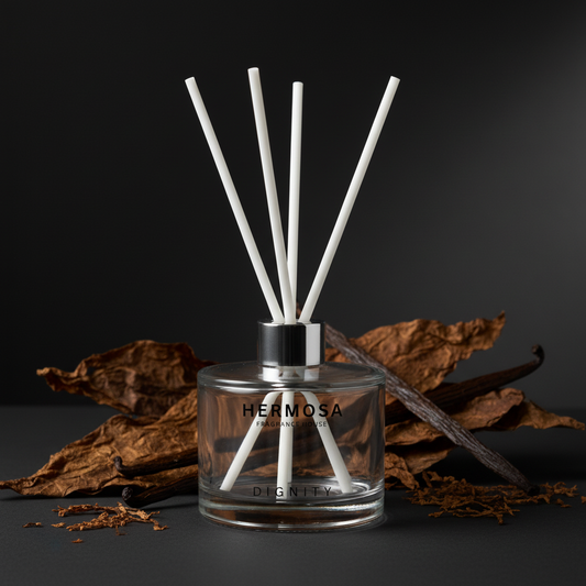 HERMOSA DIGNITY Fragrance Diffuser Upright with Tobacco Vanilla Backdrop